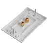 Cmple - Speaker Wall Plate (Banana Plug Wall Plate/Speaker Wire Wall Plate) for 1 Speaker - White Decora Style