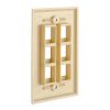 Cmple - 6 Port Keystone Wall Plate Single-Gang Wall Plate with Standard Size Ethernet Wall Plate Keystone Jack Insert - Ivory