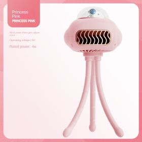 1Pc Portable Handheld Leaves USB Charging Octopus Strollers Fan Outdoor Bicycle Clip Fan (Color: Pink)
