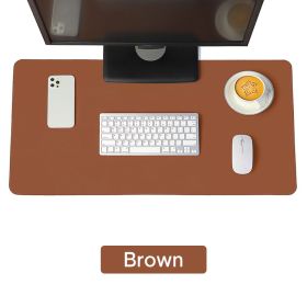 Large Size Office Desk Protector Mat PU Leather Waterproof Mouse Pad Desktop Keyboard Desk Pad Gaming Mousepad PC Accessories (Color: brown, size: 80X40cm)
