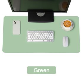 Large Size Office Desk Protector Mat PU Leather Waterproof Mouse Pad Desktop Keyboard Desk Pad Gaming Mousepad PC Accessories (Color: Green, size: 70X35cm)