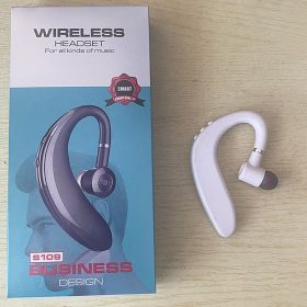 Wireless earphones with microphone for all smartphones; hands-free sports headphones with Bluetooth connection and microphone (Color: White retail box, Ships From: China)