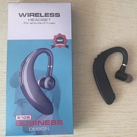 Wireless earphones with microphone for all smartphones; hands-free sports headphones with Bluetooth connection and microphone (Color: Black retail box, Ships From: China)