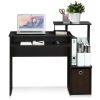 Econ Multipurpose Home Office Computer Writing Desk with Bin;  Dark Walnut | Gray;  Multiple Colors