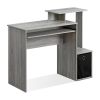 Econ Multipurpose Home Office Computer Writing Desk with Bin;  Dark Walnut | Gray;  Multiple Colors