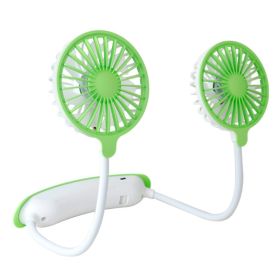 Foldable Neck Fan with long horse and powerful airblow (Color: Green)
