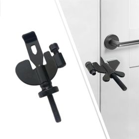 Anti-theft Door Stopper Portable Hotel Door Lock for Safety Home Latch (Type: Door Lock, Color: Black)