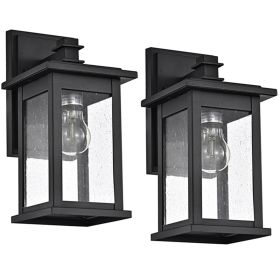 2 Pack outdoor wall light (Color: Matte Black)