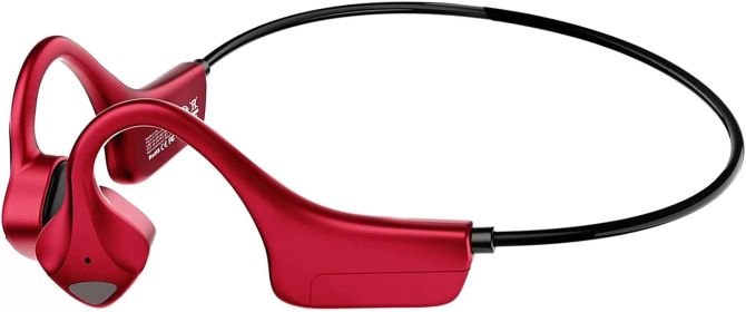 Sport Wireless Bone Conduction Earphones â€“ Open-Ear Safety Design, IPX6 Sweatproof, 8 Hrs Call, US Dropship (Color: Red)