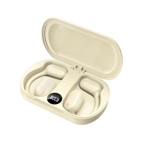 Bluetooth headset hanging ear type not in ear wireless binaural quality sound sports (Color: White)