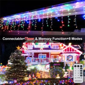 Curtain Icicle Lights Wedding Party LED Fairy Christmas Indoor Outdoor (Color: As pic)