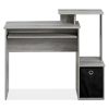 Econ Multipurpose Home Office Computer Writing Desk with Bin;  Dark Walnut | Gray;  Multiple Colors