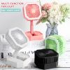USB Rechargeable Desktop Telescopic Fan; Mini Portable Hand Foldable Fans With Light