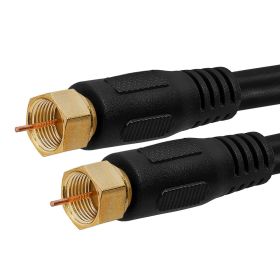 Cmple Digital Coaxial Cable F Type Male RG6 Coax Digital Audio Video with F Connector Pin Satellite Cord (Option: 50 Feet Black)