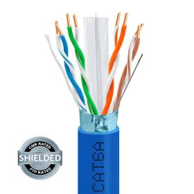 1000ft Cat 6A Riser Ethernet Cable (Option: Blue | Shielded | CMR, FTP, 23AWG)