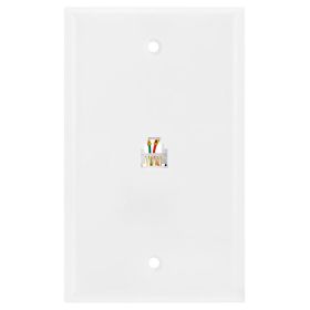 Wall Plate Jacks 6P6C (Option: Single White)