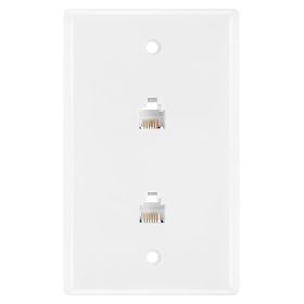Wall Plate Jacks 6P6C (Option: Double White)