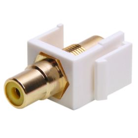 Keystone Jack - Modular RCA White (Option: Yellow Center)