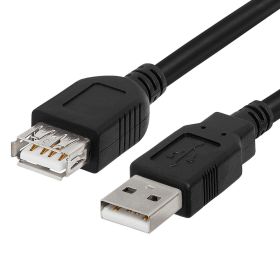 Cmple High Speed USB 2.0 Extension Cable Flexible USB Extender Cord A Male to A Female Adapter Cable (Option: 10FT Black)
