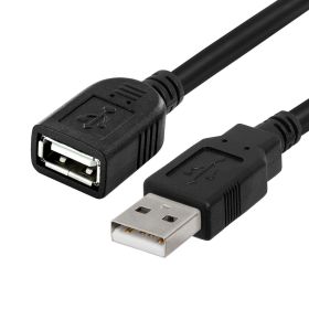 Cmple High Speed USB 2.0 Extension Cable Flexible USB Extender Cord A Male to A Female Adapter Cable (Option: 3FT Black)